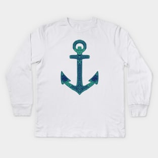 Ornate anchor. Kids Long Sleeve T-Shirt